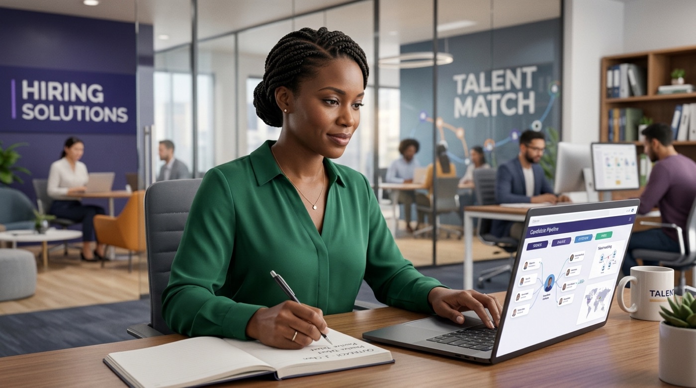 A recruiter working on a candidate-matching pipeline with connected talent profiles